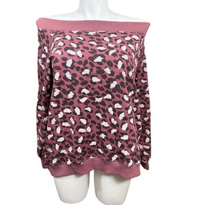 Easel Sweatshirt Size M Pink Animal Print